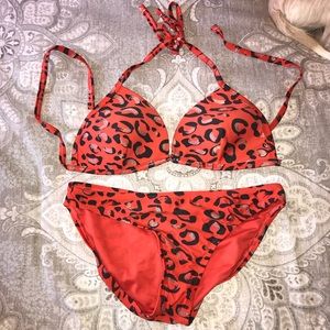 Coral bikini. Xhilaration. EUC